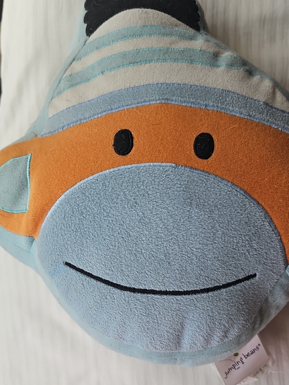 jumping beans Boys Plush Monkey Face Pillow in Light Blue and Orange